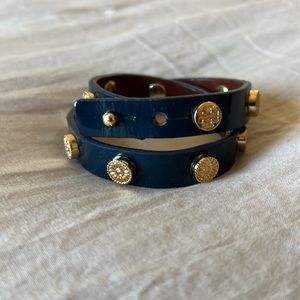 Tory Burch Patent Leather Wrap Bracelet.